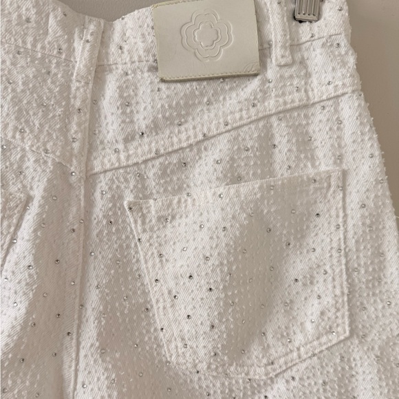 Maje Rhinestone Jean Shorts, Size 38 - Picture 5 of 7